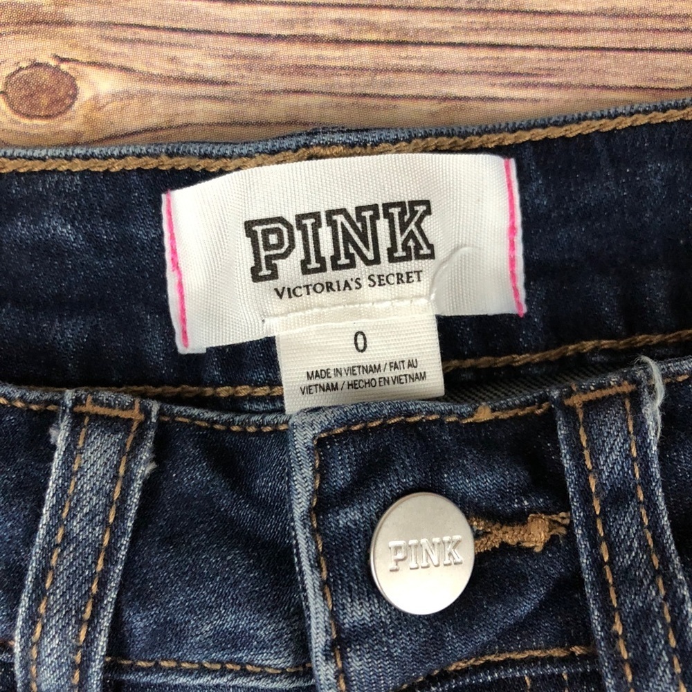 Pink by Victoria’s Secret Jean Shorts high waisted - Picture 2 of 3